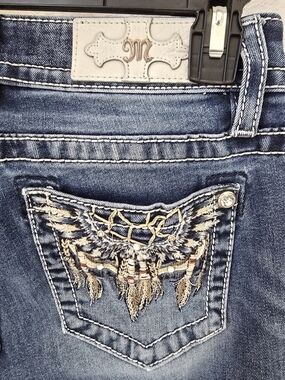 Miss Me Embroidered Dreamcatcher Pocket Jeans - Blue
